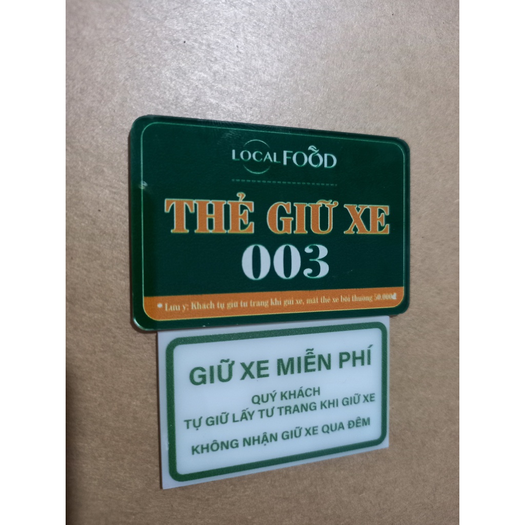 THẺ SỐ MICA GIỮ XE 