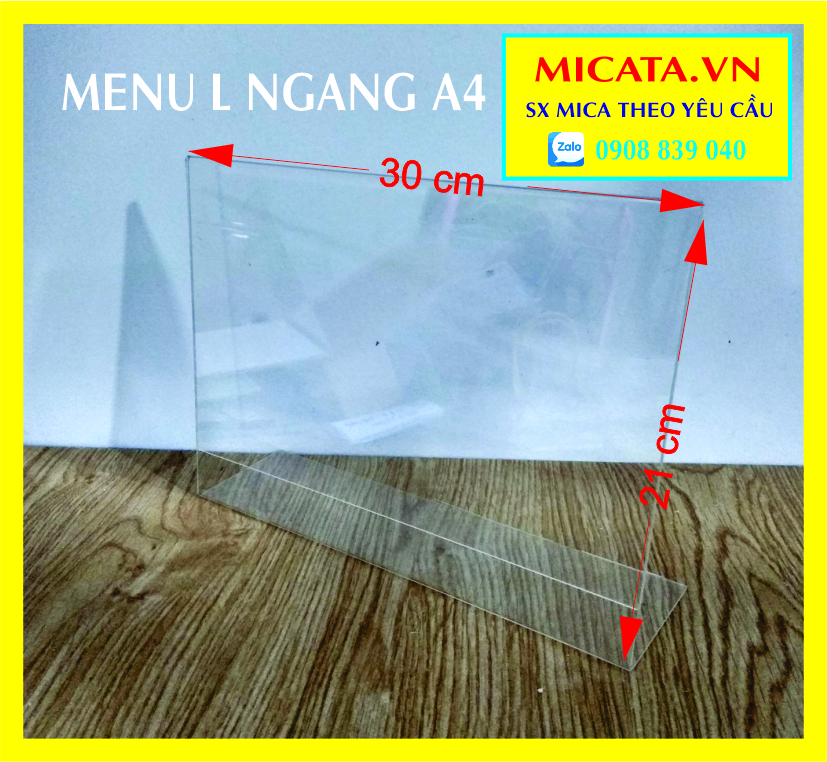 MENU A4 1 MẶT Ngang 30X21CM