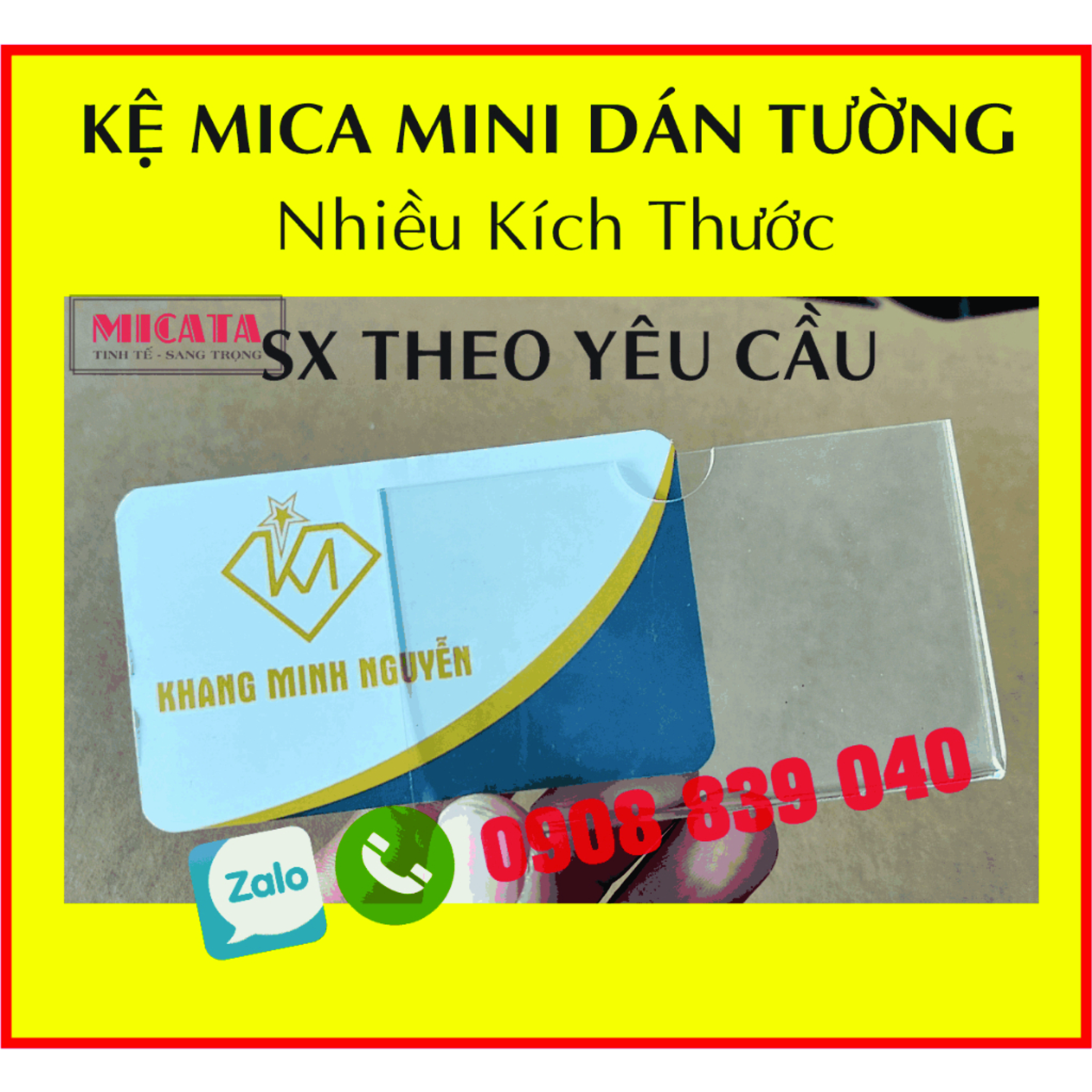 kệ mica dán tường mini